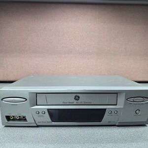GE VCR VHS Player VG4250 Silver Good Four Head Hi-Fi Stereo